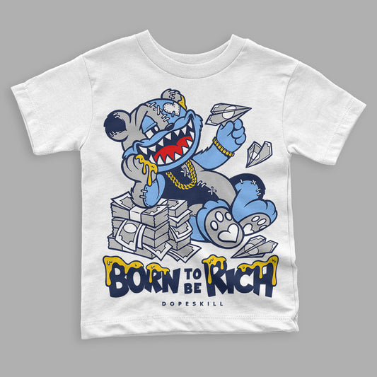 Jordan 5 Midnight Navy DopeSkill Toddler Kids T-shirt Born To Be Rich Graphic Streetwear