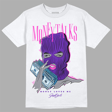 Dunk Low Championship Court Purple DopeSkill T-Shirt Money Talks Graphic Streetwear - White