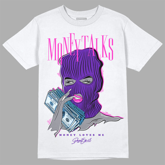 Dunk Low Championship Court Purple DopeSkill T-Shirt Money Talks Graphic Streetwear - White