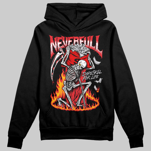 Jordan 4 Retro Red Cement DopeSkill Hoodie Sweatshirt Heartless Graphic Streetwear - Black