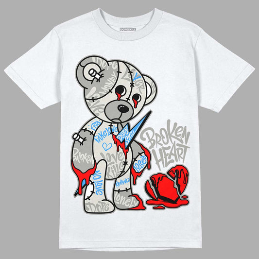Jordan 4 Military Black DopeSkill T-Shirt Broken Heart Graphic Streetwear - White