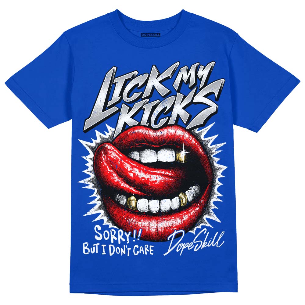 Royal Blue Sneakers DopeSkill T-Shirt Lick My Kicks Graphic Streetwear