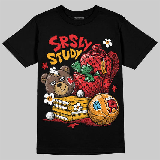 Red Sneakers DopeSkill T-Shirt SRSLY Study Graphic Streetwear - Black