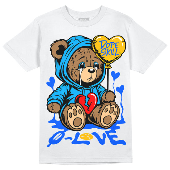 Royal Blue Sneakers DopeSkill T-Shirt Broken Bear Graphic Streetwear - White