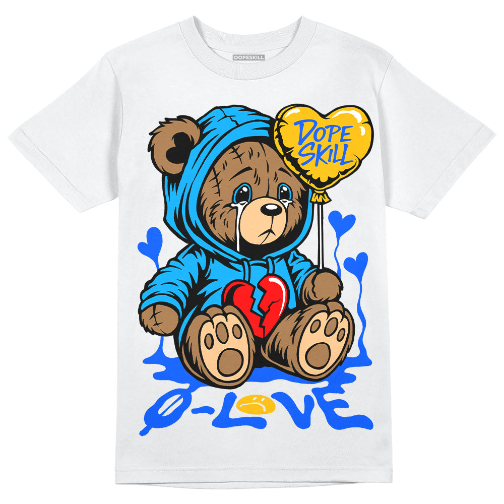 Royal Blue Sneakers DopeSkill T-Shirt Broken Bear Graphic Streetwear - White