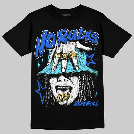 Royal Blue Sneakers DopeSkill T-Shirt No Rules Graphic Streetwear - black