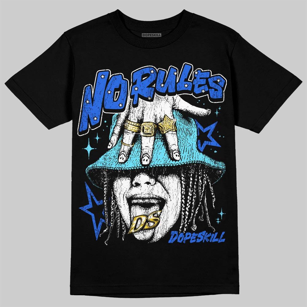 Royal Blue Sneakers DopeSkill T-Shirt No Rules Graphic Streetwear - black