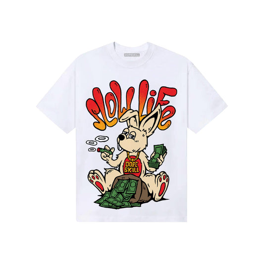 Red Sneakers DopeSkill T-Shirt Slow Life Graphic Streetwear - White
