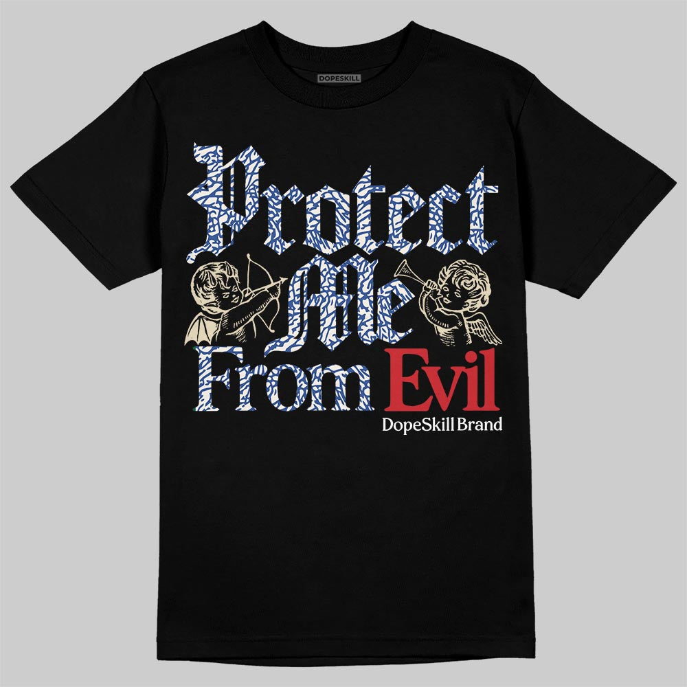 Jordan Spizike Low “Storm Blue” DopeSkill T-Shirt Protect Me From Evil Graphic Streetwear - black