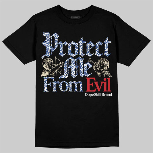 Jordan Spizike Low “Storm Blue” DopeSkill T-Shirt Protect Me From Evil Graphic Streetwear - black