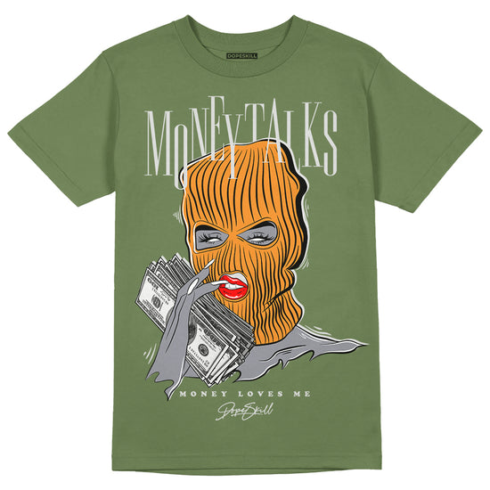 Jordan 5 "Olive" DopeSkill Olive T-shirt Money Talks Graphic Streetwear