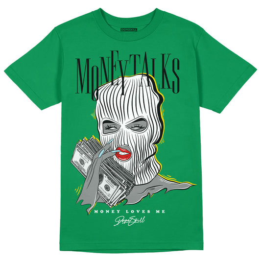 Jordan 5 “Lucky Green” DopeSkill Green T-shirt Money  Talks Graphic Streetwear 