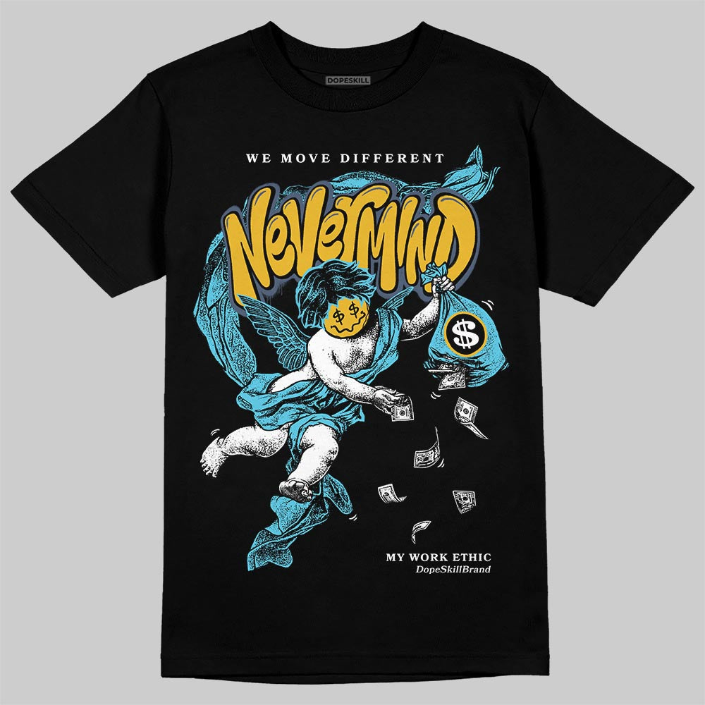 Jordan 11 Retro Gamma Blue (2025) DopeSkill T-Shirt Nevermind Graphic Streetwear - Black