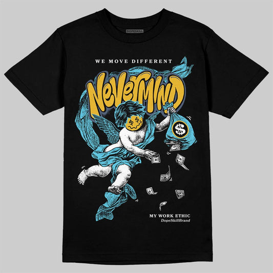 Jordan 11 Retro Gamma Blue (2025) DopeSkill T-Shirt Nevermind Graphic Streetwear - Black