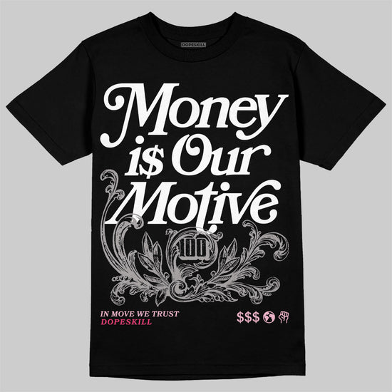 Jordan 3 “Wings” DopeSkill T-Shirt Money Is Our Motive Typo Graphic Streetwear - Black