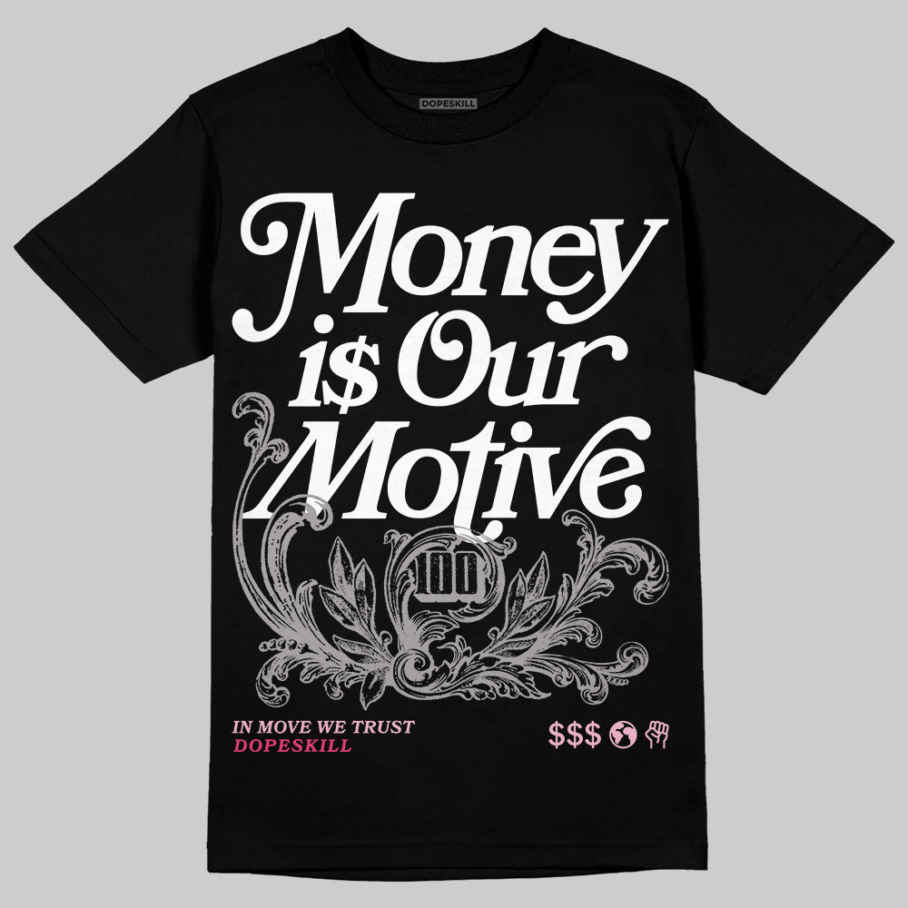 Jordan 3 “Wings” DopeSkill T-Shirt Money Is Our Motive Typo Graphic Streetwear - Black