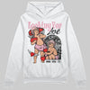 AMIRI White & Pink Stars Court Sneakers DopeSkill Hoodie Sweatshirt Looking For Love Graphic Streetwear - White