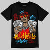 Red Sneakers DopeSkill T-Shirt All Hustle No Luck Graphic Streetwear - Black