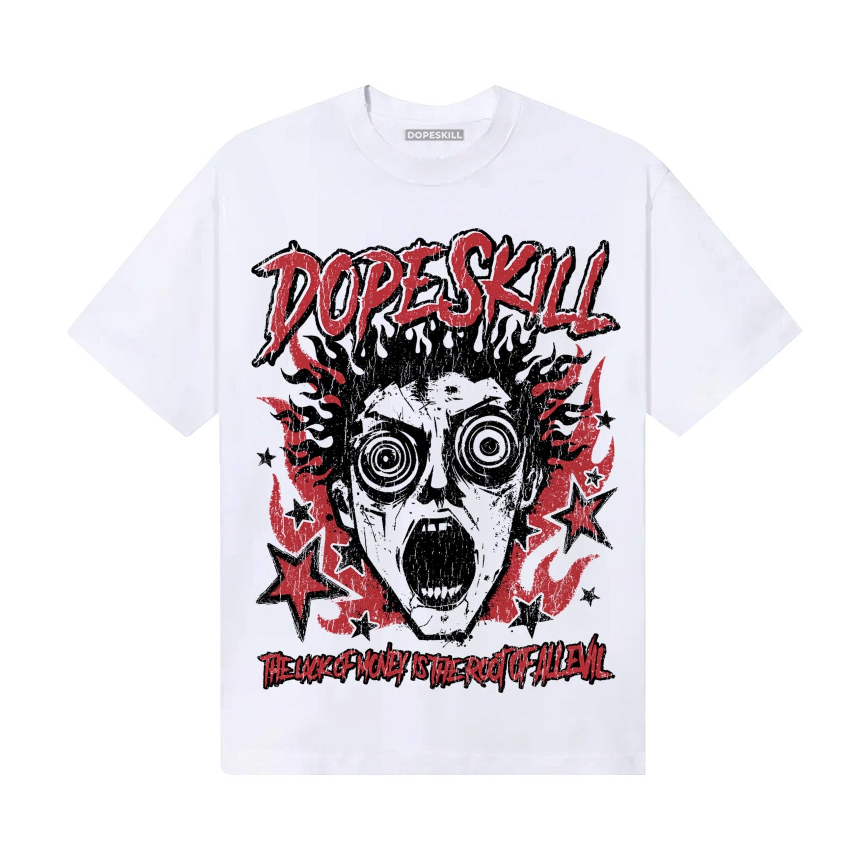 Red Sneakers DopeSkill T-Shirt Root of Evil Graphic Streetwear - White