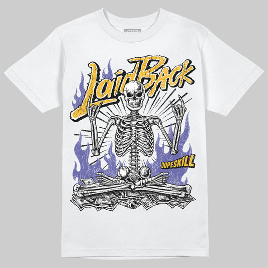 Jordan 4 Retro Lakers DopeSkill T-Shirt Laid Back Graphic Streetwear - White