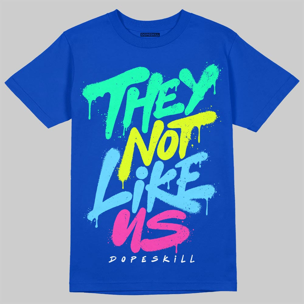 Royal Blue Sneakers DopeSkill T-Shirt They Not Like Us Graphic Streetwear - Royal