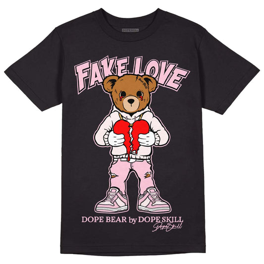 Dunk Low LX Pink Foam DopeSkill T-Shirt Fake Love Graphic Streetwear - Black