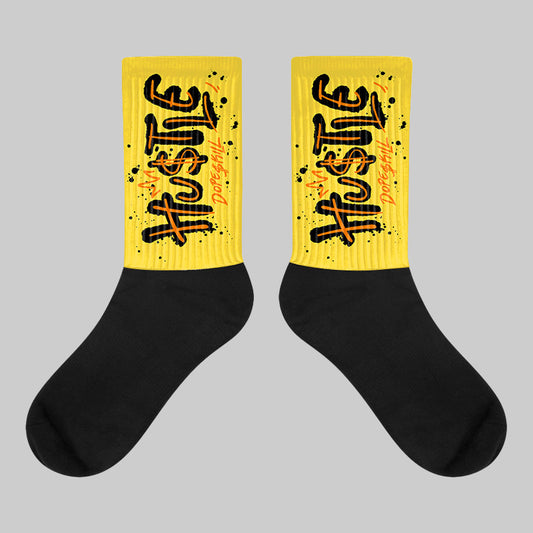 Black Tour Yellow AJ 4 Thunder DopeSkill Sublimated Socks Hustle Graphic