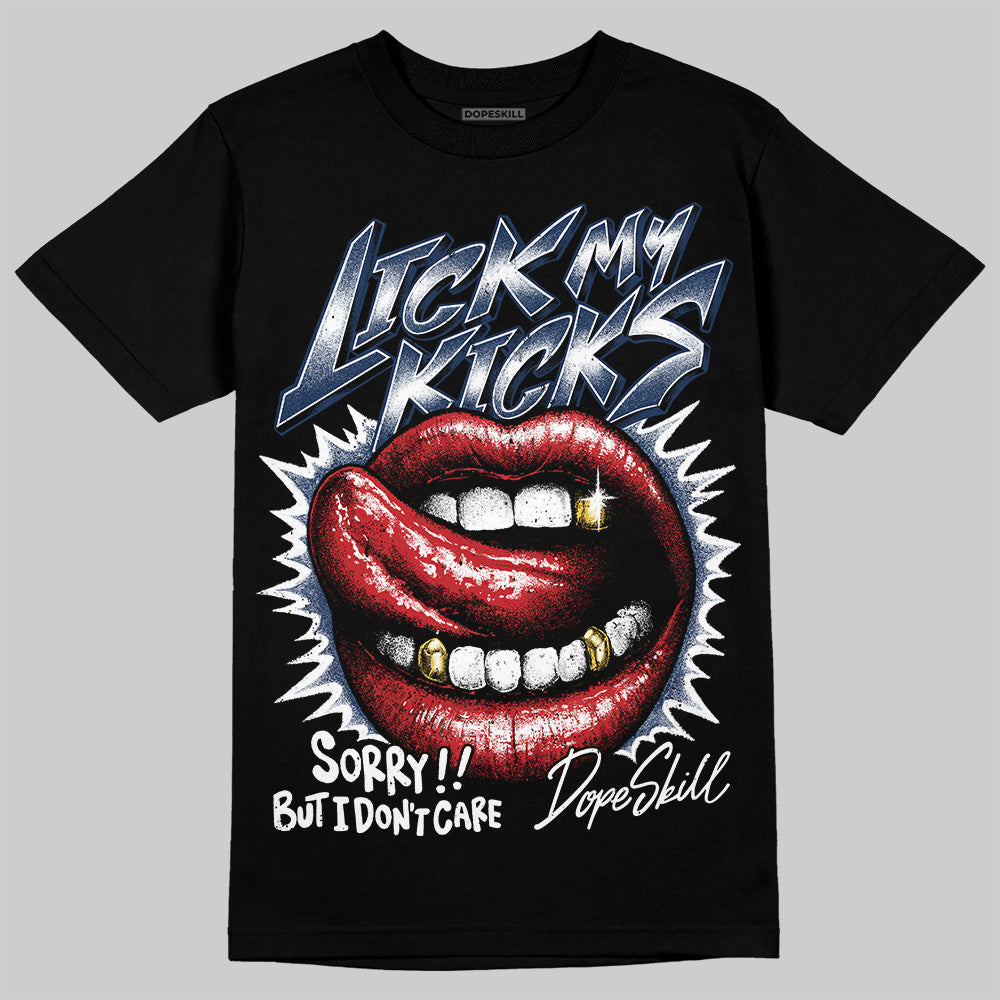 Jordan 4 SB “Summit White/Navy” DopeSkill T-Shirt Lick My Kicks Graphic Streetwear - Black