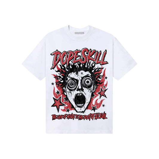 Red Sneakers DopeSkill T-Shirt Root of Evil Graphic Streetwear - White