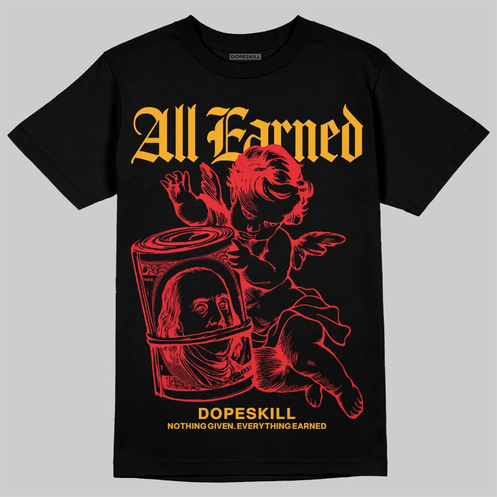 Red Sneakers DopeSkill T-Shirt All Earned Graphic Streetwear - Black