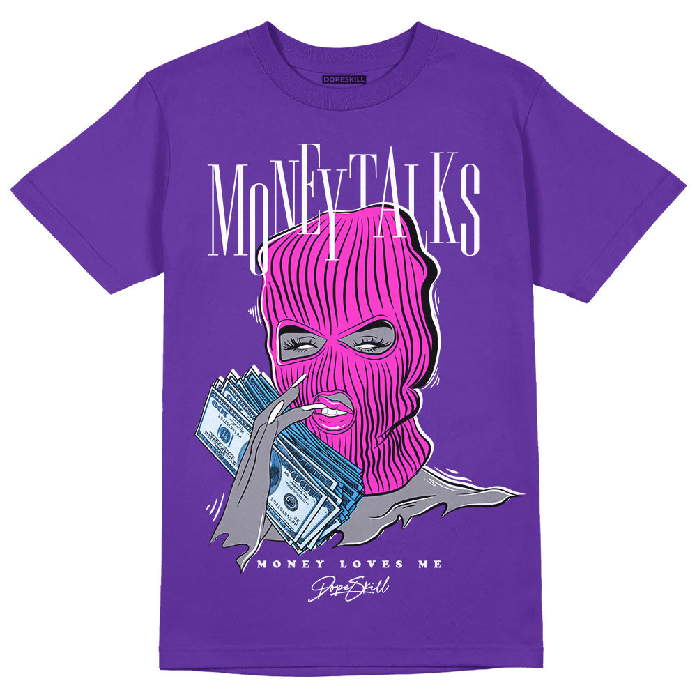 Dunk Low Championship Court Purple DopeSkill Purple T-shirt Money Talks Graphic Streetwear