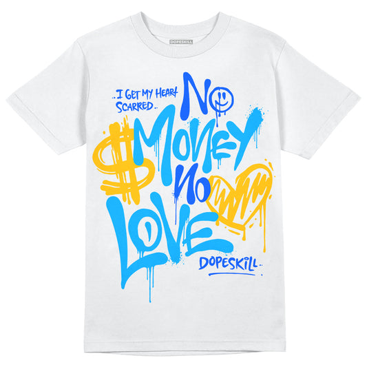 Royal Blue Sneakers DopeSkill T-Shirt No Money No Love Typo Graphic Streetwear - White 