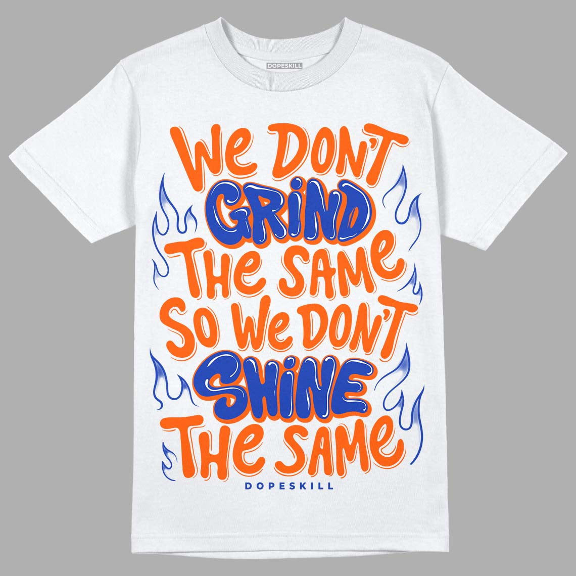 Dunk Low Futura Orange Blaze DopeSkill T-Shirt Grind Shine Graphic Streetwear - White