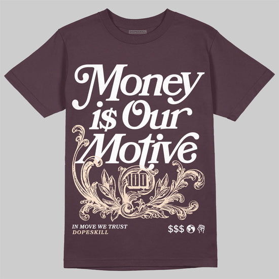 A Ma Maniére x Air Jordan 3 Black Violet Ore DopeSkill Maroon T-shirt Money Is Our Motive Typo Graphic Streetwear