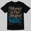 Jordan 3 GS “We Outside” DopeSkill T-Shirt Money Is Our Motive Typo Graphic Streetwear - Black