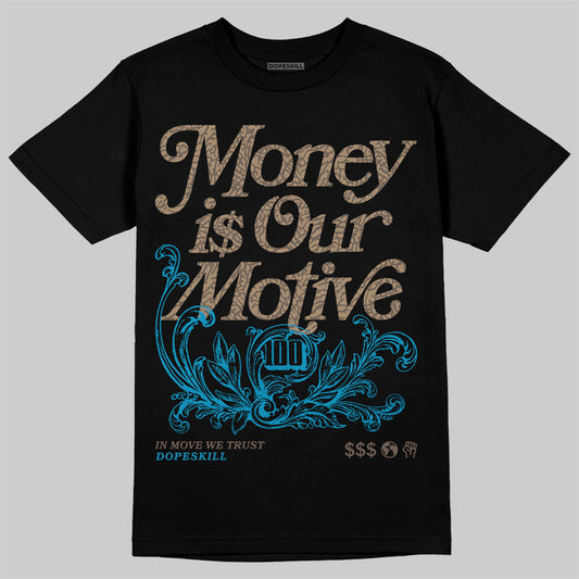 Jordan 3 GS “We Outside” DopeSkill T-Shirt Money Is Our Motive Typo Graphic Streetwear - Black