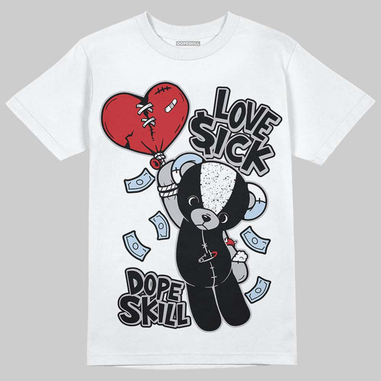 Jordan 5 Retro OG Black Metallic Reimagined DopeSkill T-Shirt Love Sick Graphic Streetwear - WHite