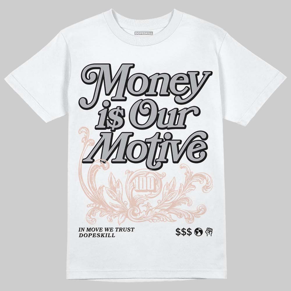 Asics Gel-1130 ‘Oyster Grey’ DopeSkill T-Shirt Money Is Our Motive Typo Graphic Streetwear - White