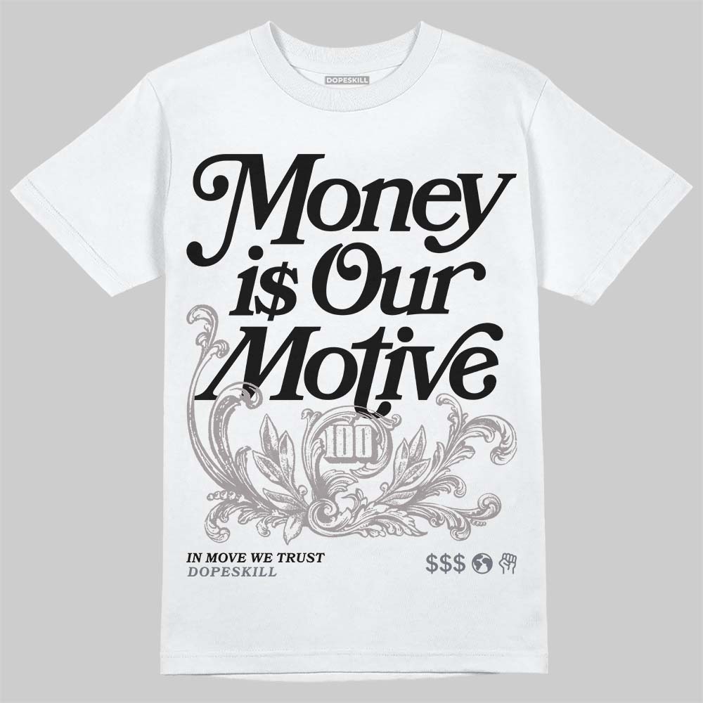 Lanvin Curb Sneakers White Anthracite DopeSkill T-Shirt Money Is Our Motive Typo Graphic Streetwear - White 