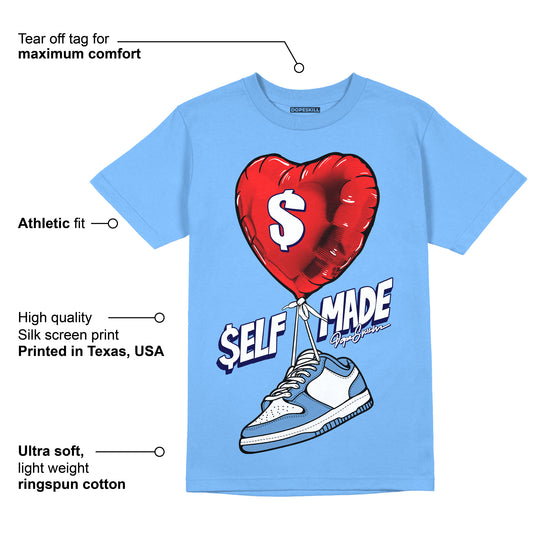 Dunk White Polar Blue DopeSkill University Blue T-shirt Self Made Graphic