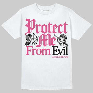 Asics Gel-1130 Pink Glo/ Black DopeSkill T-Shirt Protect Me From Evil Graphic Streetwear - White