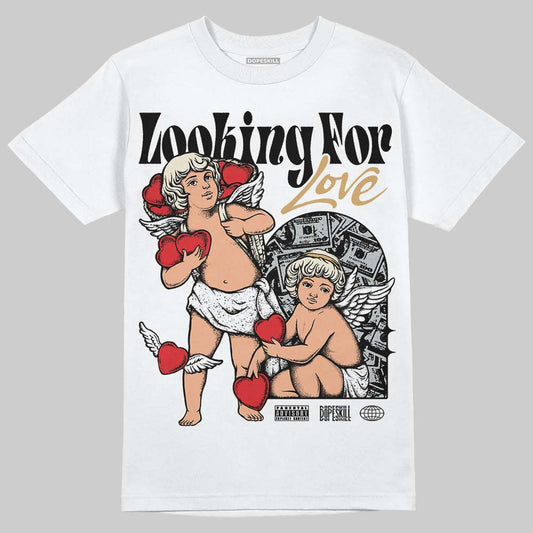 Jordan 5 Retro Reverse Metallic DopeSkill T-Shirt Looking For Love Graphic Streetwear - White