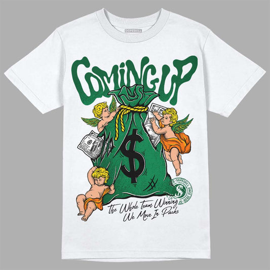 Green Sneakers DopeSkill T-Shirt Money Bag Coming Up Graphic Streetwear - White 