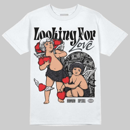 Jordan 3 Retro Black Cat DopeSkill T-Shirt Looking For Love Graphic Streetwear - White