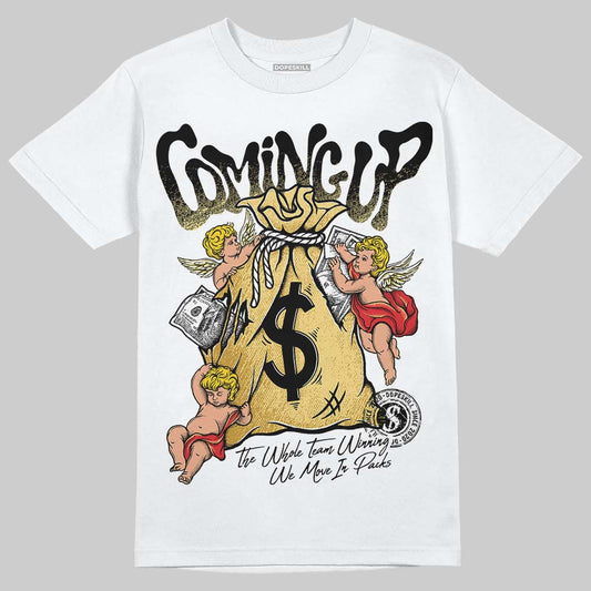 Quai 54 x Air Jordan 1 Retro Low OG Tour Yellow Black DopeSkill T-Shirt Money Bag Coming Up Graphic Streetwear - White 
