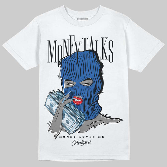 Air Foamposite One “International Blue” DopeSkill T-Shirt Money Talks Graphic Streetwear - White 