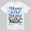 Jordan 1 Low Travis Scott x Fragment DopeSkill T-Shirt Money Is Our Motive Typo Graphic Streetwear - White