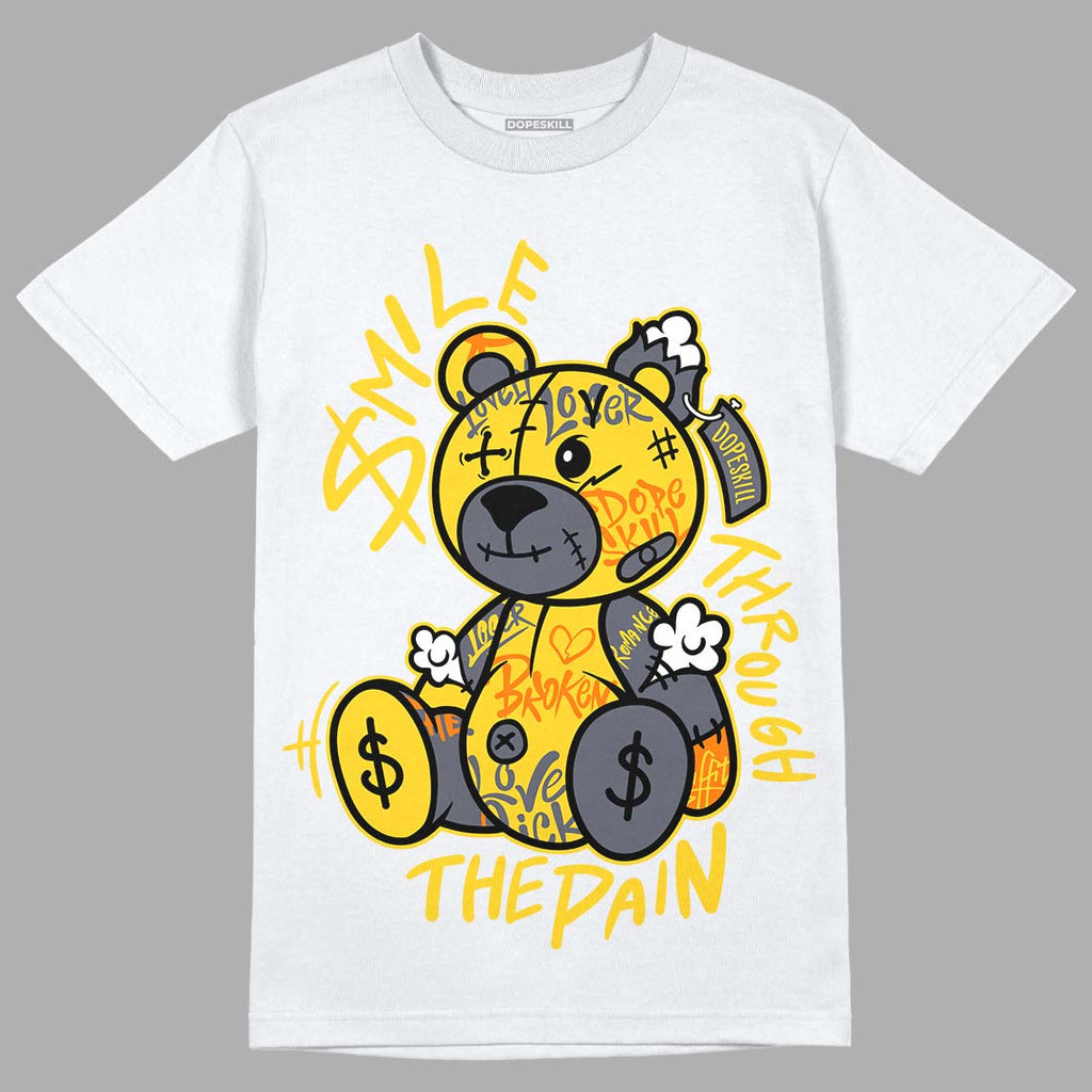 Jordan 4 Lightning DopeSkill T-shirt  Smile Through The Pain Graphic Streetwear - White 
