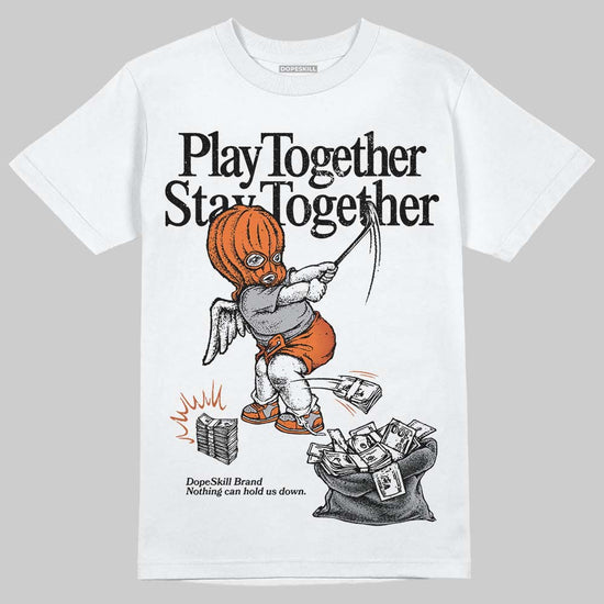 Asics Gel Kayano 14 'Silver Piquant Orange' DopeSkill T-Shirt Play together, Stay together Graphic Streetwear - WHite