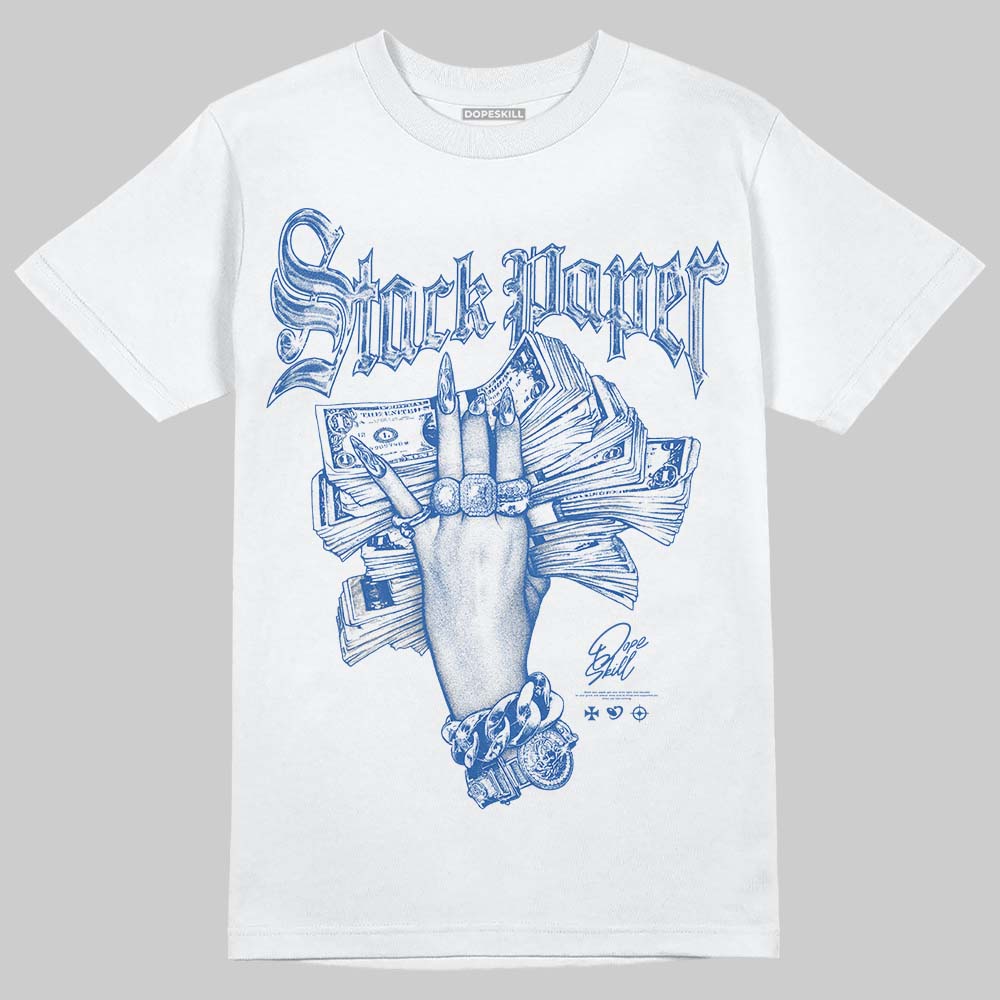 Jordan 3 "True Blue" DopeSkill T-Shirt Stack Paper Graphic Streetwear - White